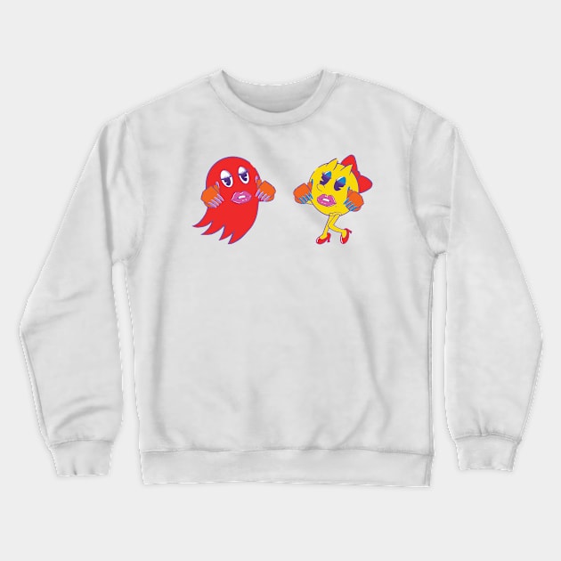 Ghost vs Gamer Girl (Red) Crewneck Sweatshirt by Shining Glimmer